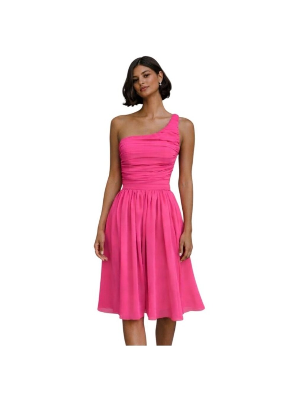 ERIN by Erin Fetherston Pink One Shoulder Mini Cocktail Dress